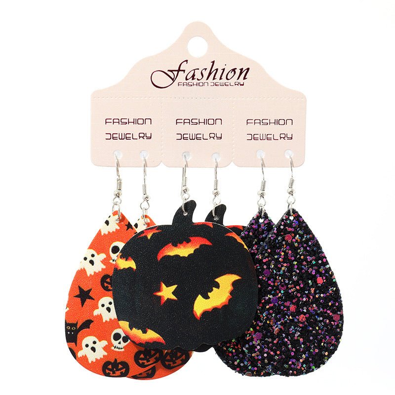 Teardrop Shape Halloween Theme Dangle Earrings - Trendy AF