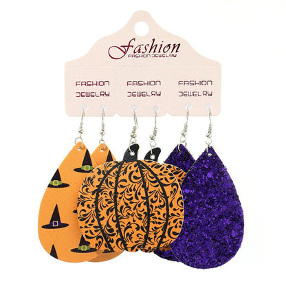 Teardrop Shape Halloween Theme Dangle Earrings - Trendy AF