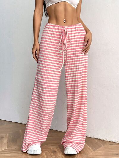 Tied Striped Wide Leg Pants - AlterEgo Trading Company