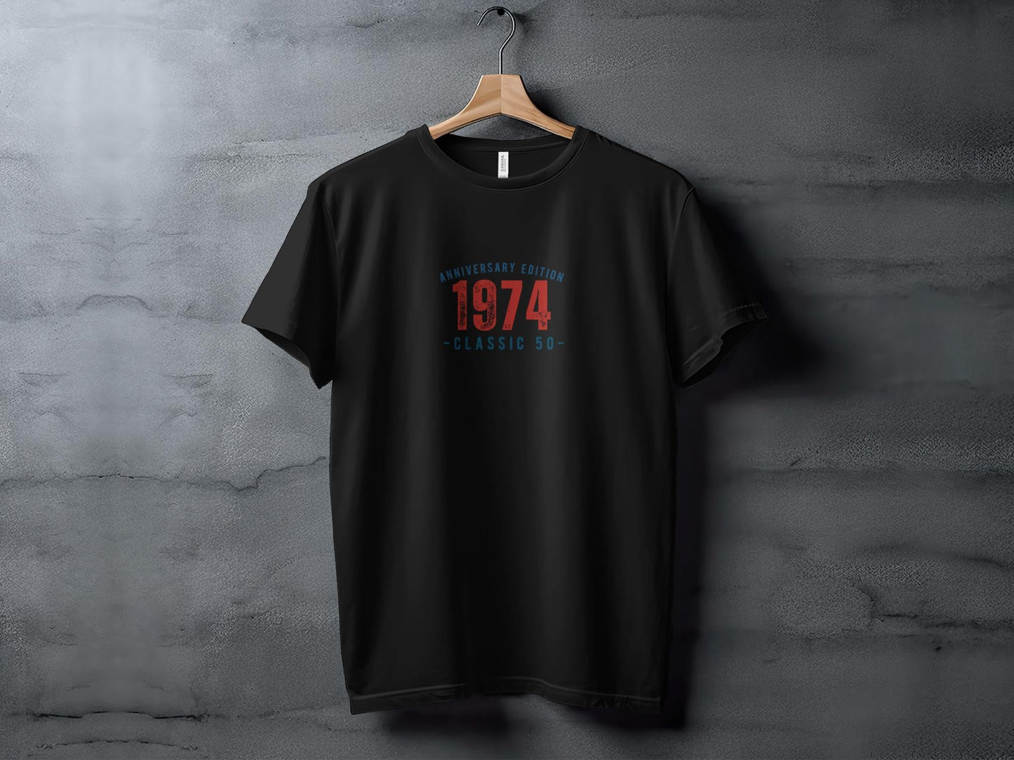 Vintage 1974 Anniversary Edition T-Shirt, Classic 50th Birthday Gift, Retro Style Unisex Tee, Soft Cotton Casual Wear, Unique Design - Trendy AF