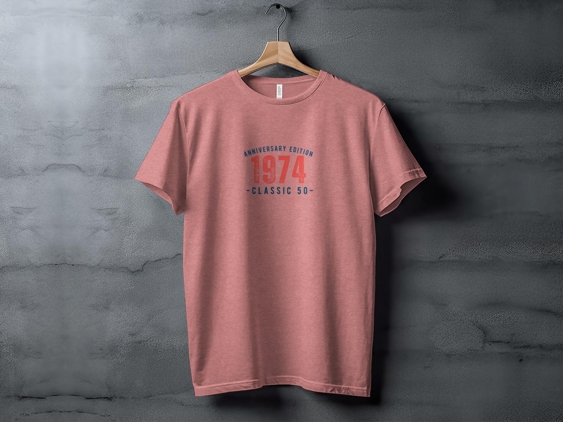 Vintage 1974 Anniversary Edition T-Shirt, Classic 50th Birthday Gift, Retro Style Unisex Tee, Soft Cotton Casual Wear, Unique Design - Trendy AF