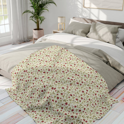 Vintage Rose Fleece Blanket - Trendy AF