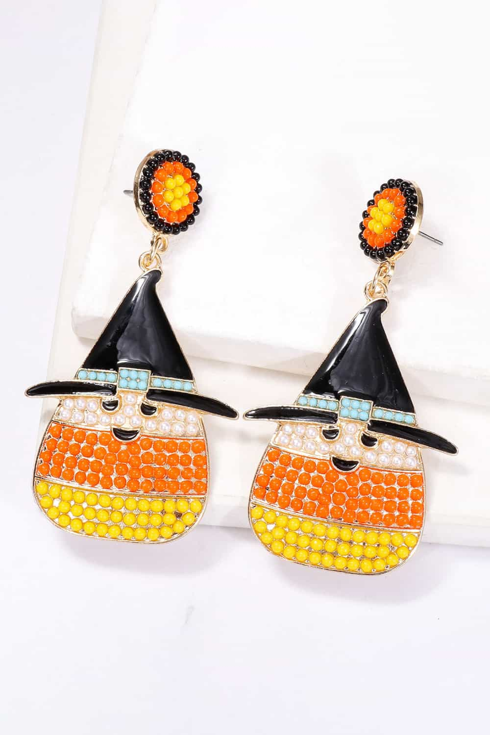 Witch's Hat Shape Synthetic Pearl Dangle Earrings - Trendy AF