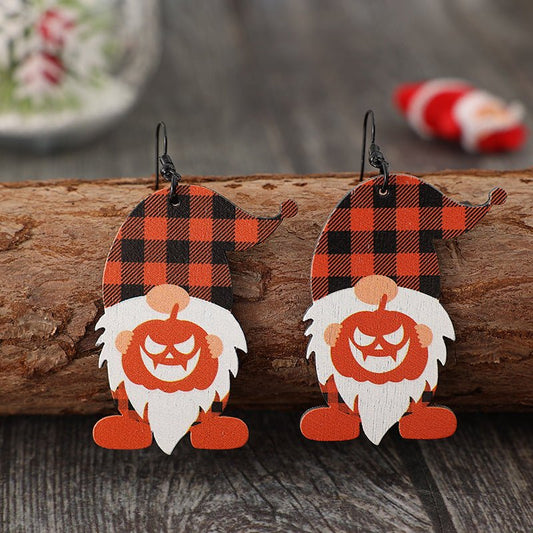 Wooden Dwarfs Pumpkin Dangle Earrings - AlterEgo Trading Company