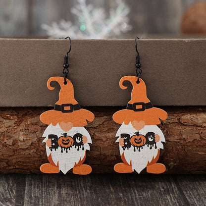 Wooden Dwarfs Pumpkin Dangle Earrings - AlterEgo Trading Company