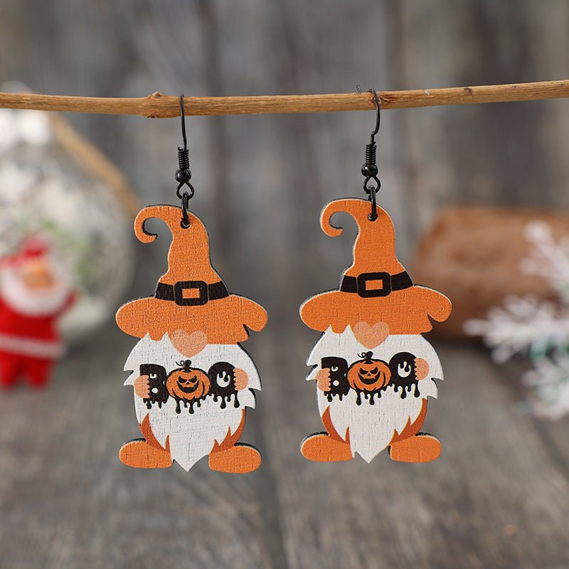 Wooden Dwarfs Pumpkin Dangle Earrings - AlterEgo Trading Company