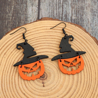 Wooden Pumpkin Shape Earrings - Trendy AF