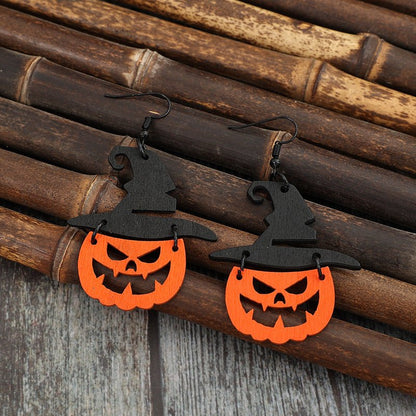 Wooden Pumpkin Shape Earrings - Trendy AF