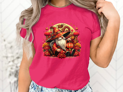 Year of the Dragon Wizard T-Shirt, Fantasy Dragon Lunar New Year Tee, Asian Mythology Inspired Unisex Clothing, Magical Artwork Apparel - Trendy AF